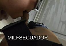 Latina milf enjoys golden shower from stepson at fan's request, finds it delicious.