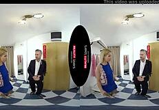 Intense sex with blonde milf in stockings and shoes