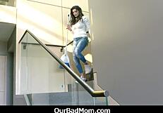 Teen Girls And Man Engage In Dirty Family Threesome In Living Room