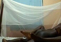 ebony amateur's pussy and ass get drilled with creampie