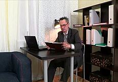 sweet babe is getting her cunt screwed by tutor from behind