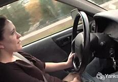 Lou Lebonne cums in the car while watching 😍