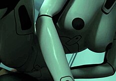 Projekt Passion AI sex robot with busty frame takes deep anal pounding