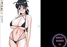 Anime girl gets fucked by a dildo in this hentai scene.