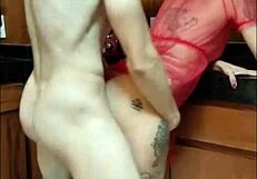 Latina wife squirts from big cock in kitchen POV