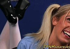 Cfnm pigtails teen 18+ sucking in uniform with handjob