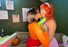 Jenna Foxx and Dana DeArmond eat pussy in Halloween costumes