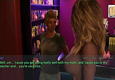 Wife and Stepmother 88: Provocative Encounter Between Teen and MILF Brunette