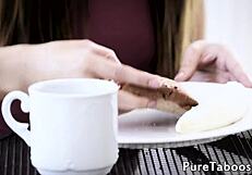 Cumsprayed babe drilled doggystyle by horny guy