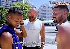 Young cariocas anal fucking the Russian tourist's ass.