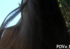 Busty teen 18+ endures coarse pussy penetration in hardcore pov fucking