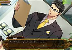 Sexy model provides Swedish oil massage in gay hentai game, ensuring happy ending.