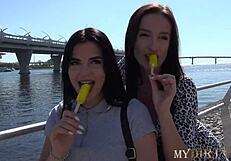 i lured brunette into anal with milf