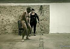 mistress april, the fierce dominatrix, delivers anal punishment in prison