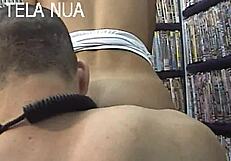 I saw teen falling on boy's mouth in porn store