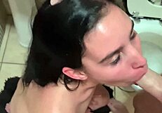 slut gagging hard on my thick rod, pov throat pounding with rimjob finish