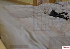 The Teen Blonde Roommate Seduces with Kissing and Licking, Leading to Strap On Sex and Orgasm.