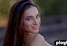 Slim Brunette Gloria Sol Shows Her Hot Body In Outdoor Posing Session