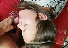 conversational french amateur sucks in sexy satin lingerie, wow!