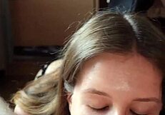 Teen Girlfriend Sucks Dick And Balls For Facial Cumshot