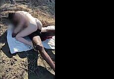 WOW, WHITE WIFE TAKES BIG BLACK COCK at beach, nearly caught by husband!