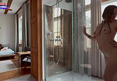 She didn't mind joining them in the shower.