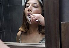 I Passionately Brush My Stepsister's Ass In The Bathroom With My Big Dick