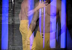 Hot guy does acrobatic pole dance