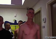 Gay Recruits Get Huge Blowjob and Anal Spanking in Training