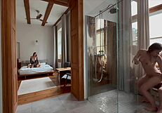 She didn't mind joining them in the shower.