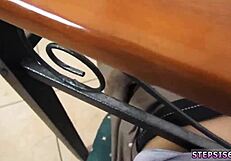 Sexy loud teen 18+ sucking stepbros banana