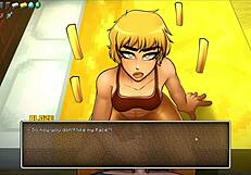 हॉर्नीक्राफ्ट पैरोडी हेंटाई गेम एप 45 में फेमडॉम कम एक्शन