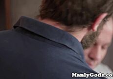 muscular gay hunks engage in close-up activities