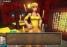 हॉर्नीक्राफ्ट पैरोडी हेंटाई गेम एप 45 में फेमडॉम कम एक्शन