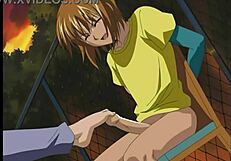 Legend of the Pervert Chikan Monogatari delivers intense footjob action in anime