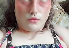 Blue Dress Crossdresser Sissy Twink In Webcam Show