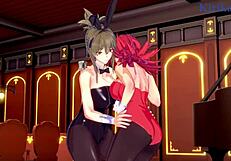 Festenia Muse and Chitose Kisaragi Engage in Intense Lesbian Play