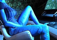 Projekt Passion: Big Tit Cyberpunk Alien Masturbates in Cockpit!