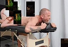 Watch this messy threesome massage.