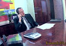 He took his brunette secretary for a rough ride at the office