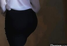 Naughty secretary Valentina rides her boss’s big black cock hard