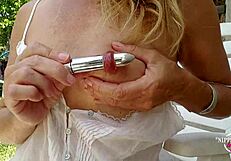 omg, i’m like so crazy bout insertin this 18mm vibrator in my stretched pierced nipples, its wild!