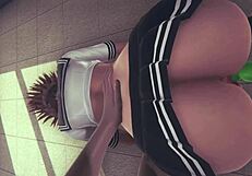 sara enjoys 2 dildos and squirts in hentai 3d 😍