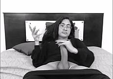 Colombian shemale cums monster load on cam!