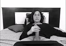 Colombian shemale cums monster load on cam!