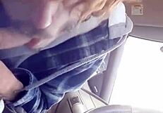 offering my buddy a steamy morning blowjob in car