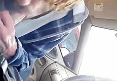 offering my buddy a steamy morning blowjob in car