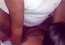 ebony amateur slut with saggy tits rides cock deliciously and gets her ass banged!