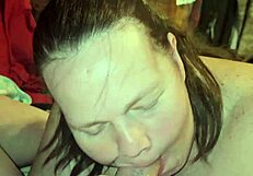 Milf Gives Blowjob And Swallows Cum