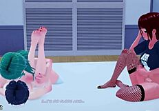 is my trap girlfriend riding a monster cock in anime creampie